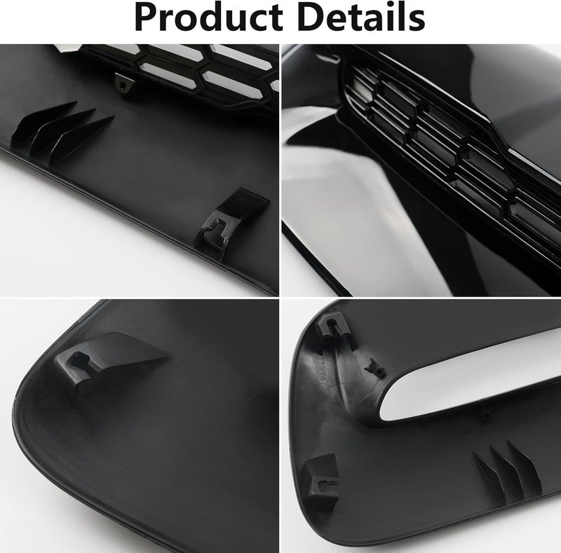 bumxca Front Hood Bonnet Air Intake Vent Scoop Cover Compatible with Mini Cooper S R55 R56 R57 R58 2007-2014, Hood Bonnet Scoop Cover, Front Air Intake Vent for Mini Cooper Accessories (Gloss Black) - Image 5